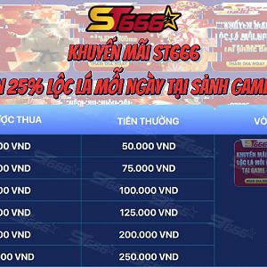 Khuyến Mãi ST666: Thưởng 25% Lộc Lá Mỗi Ngày Tại Sảnh Game Bài - Cơ Hội Nhận Quà Lớn